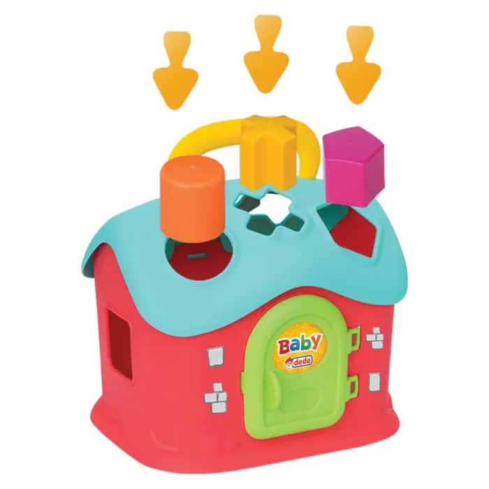 DEDE Baby house sorter with geometric shapes, 13 pieces, 03418