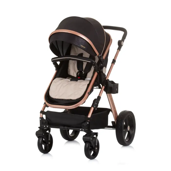 Baby Stroller Havana- Obsidian/Gold