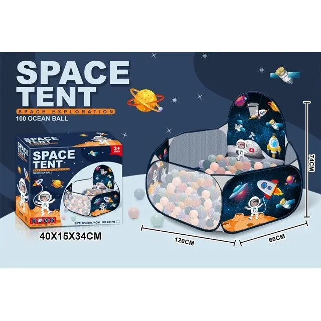 Çadër loje Space Tent me 100 topa, 120 x 60 x 74 cm