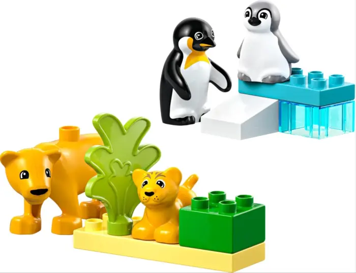 LEGO® DUPLO® Диви животински семејства: Пингвини и лавови (10442)