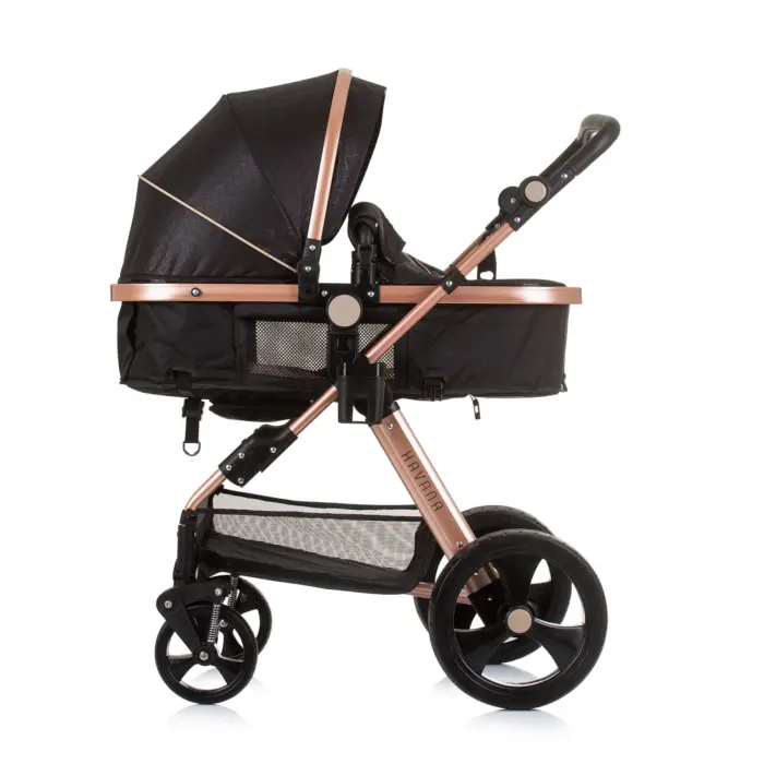 Baby Stroller Havana- Obsidian/Gold