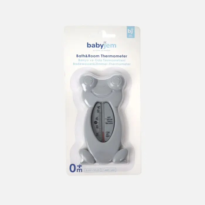 Baby Jem Термометар за вода за бањање во форма на жаба, сив – слика 3