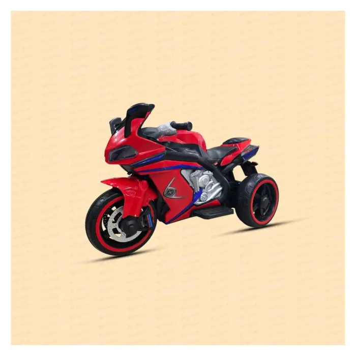 ak-n2-28270rg-1 Rapid Children’s 12V battery-powered ride-on vehicle shaped like a sports motorbike, red