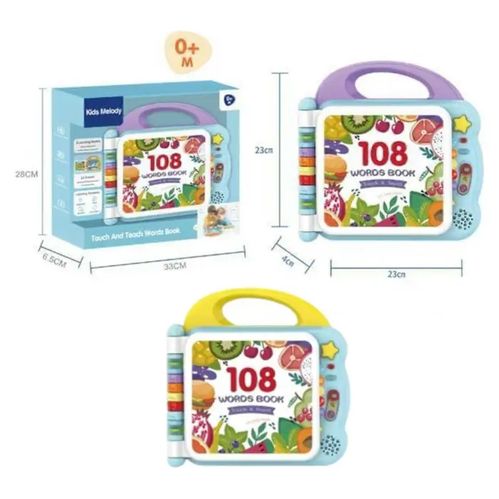 Educational musical book with 108 words