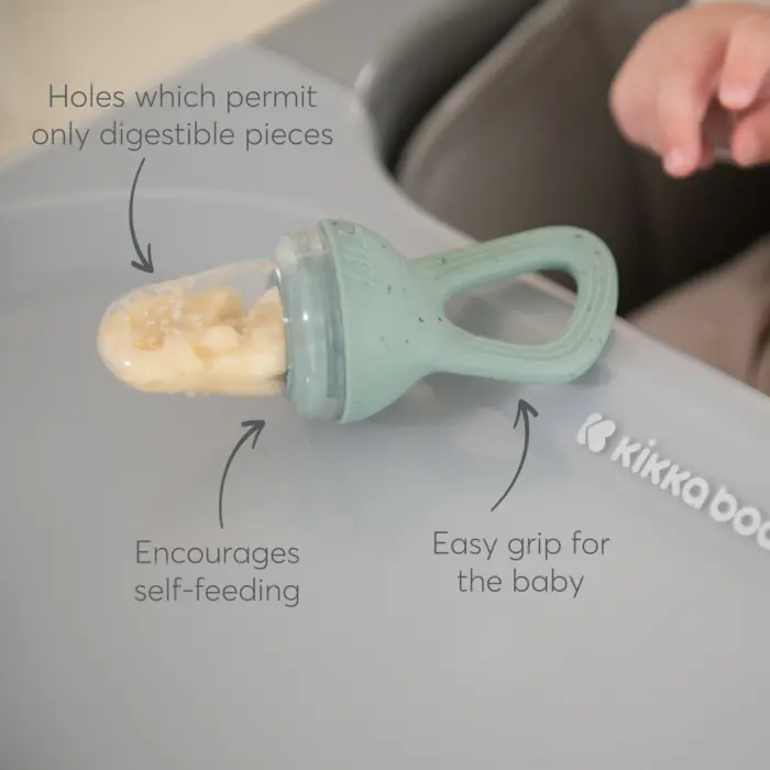 Kikka Boo Силиконска цуцла за овошје Platinum Silicone, Sage (минт)