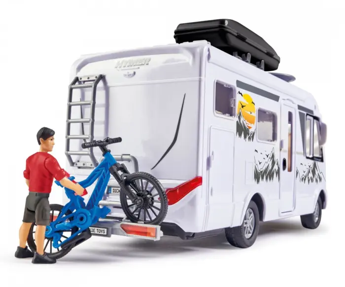 Dickie Toys Кампер Hymer B-Class со фигура и додатоци за кампување, 1:24 – слика 3