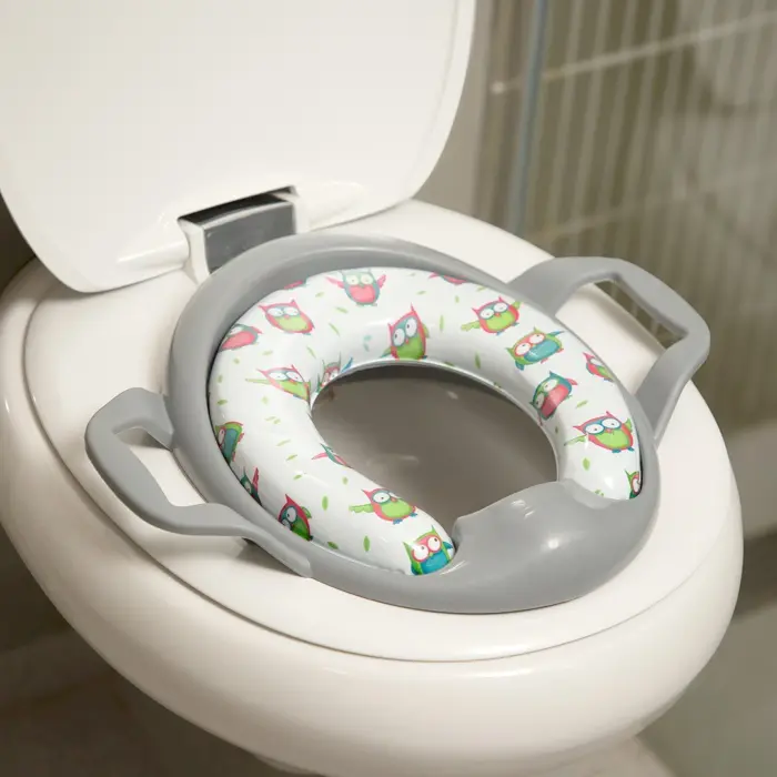 Baby Jem Mega toilet seat adapter with soft seat and handles, grey – image 2