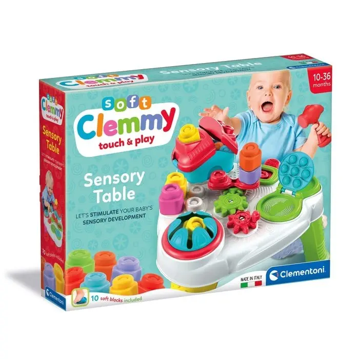 Clementoni Soft Clemmy Сензорна маса со активности, 10 меки коцки – слика 5