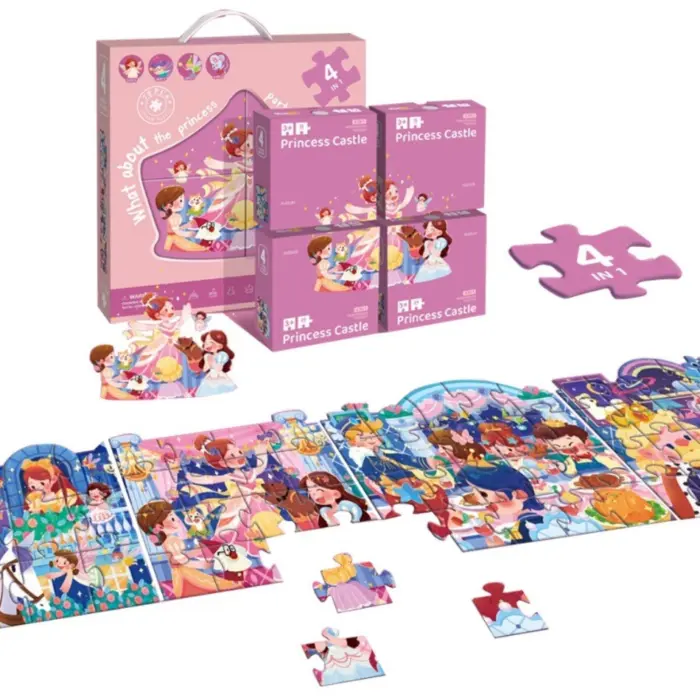 PlayfulMario сет сложувалки Princess Castle 4 во 1, вкупно 72 делови