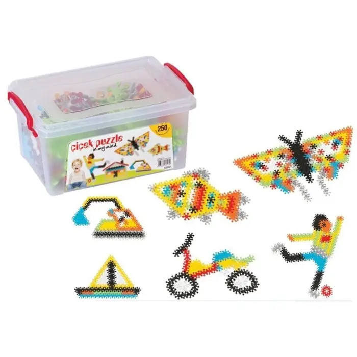 Set ndërtimi Dede Flower Puzzle me pjesë lulesh në kuti, 250 pjesë
