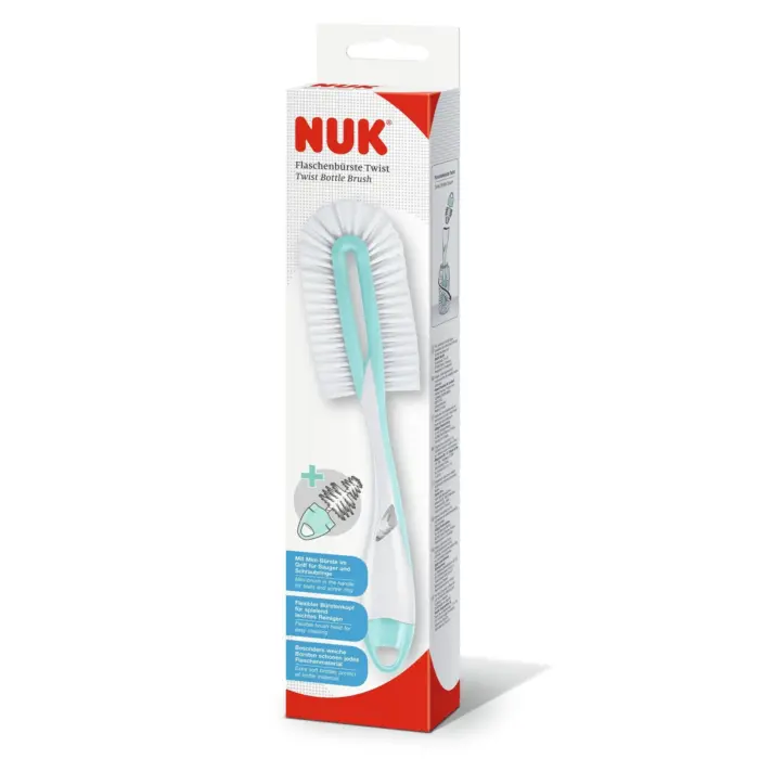 NUK Twist Furçë për shishe 2 në 1 me mini furçë për çucla, mente