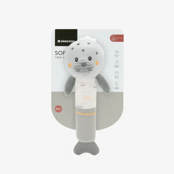 Kikka Boo Soft toy with squeaker and teether Seally Me, 25 cm