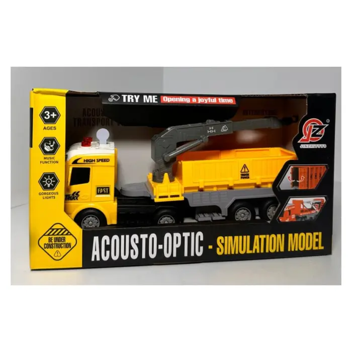 Truck with crane, light and sound