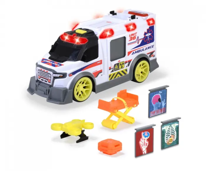 Dickie Toys Голема брза помош со дрон, светло и звук, 36 cm