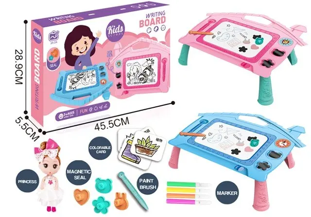 Tavolinë me tabelë magnetike për vizatim Kids Writing Board me aksesorë