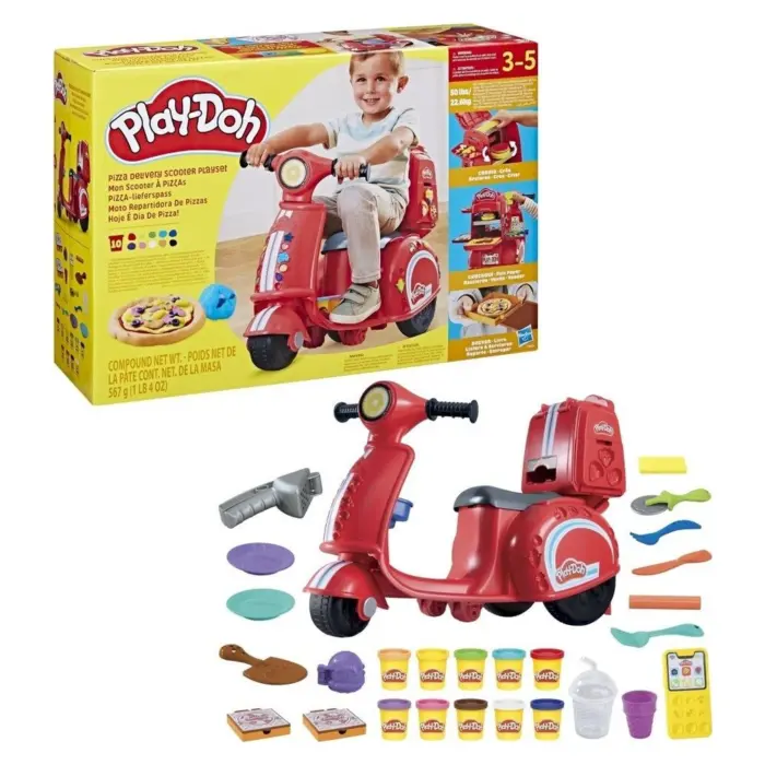 PLAY-DOH Скутер за достава на пица со пластелин, црвен, F8803