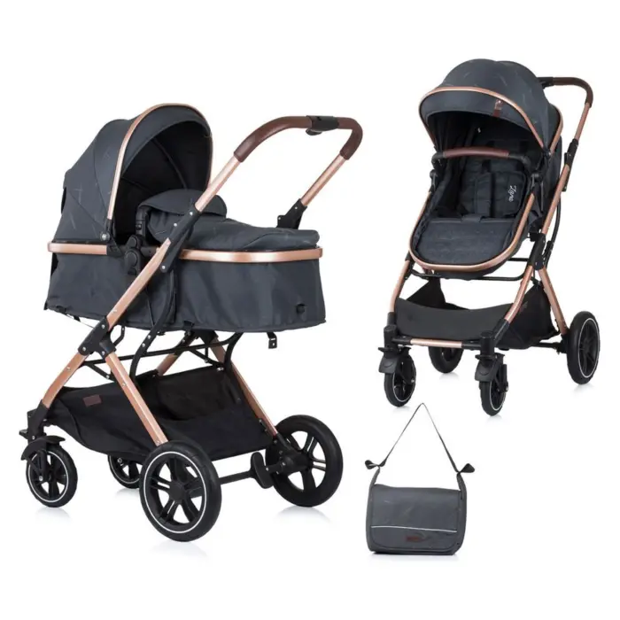 Karrocë kombinuese CHIPOLINO Zara 2 në 1, deri në 22 kg, antracit, KKZAT02201AN