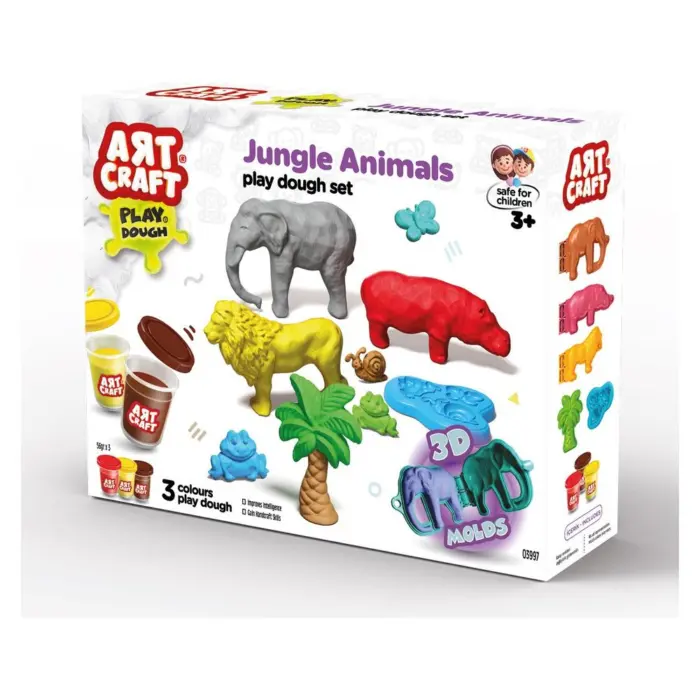 ART CRAFT Jungle Animals play dough set, 168 g, 03997
