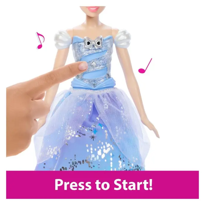 DISNEY Cinderella doll Enchanted Ballgown with lights and sounds, JBF94