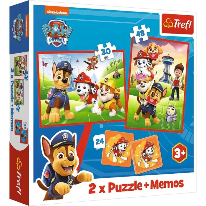 Trefl Сложувалка 2 во 1 и мемо игра Paw Patrol Pups in Action