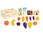 Fruit and vegetable set in a crate