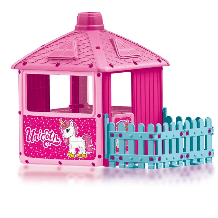 PLAYHOUSE WITH FENCE UNICORN