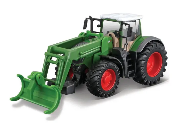 Bburago Farm метален трактор со преден утоварувач 10 cm, асортиман – слика 3