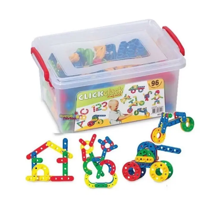 Set ndërtimi Dede Click Clack në kuti ruajtjeje, 96 pjesë