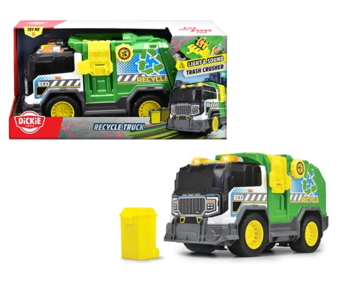 Dickie Toys Камион за отпад Recycle Truck 30 cm со светло и звук – слика 5