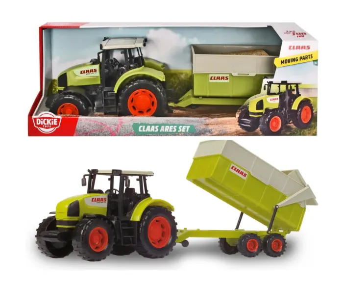 Dickie Toys Трактор CLAAS Ares со приколка кипер, 57 cm – слика 3