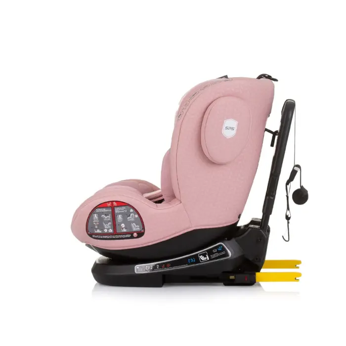 Chipolino Автоседиште Peak 360° i-Size 40–150 cm со ISOFIX, фламинго (розово) – слика 5