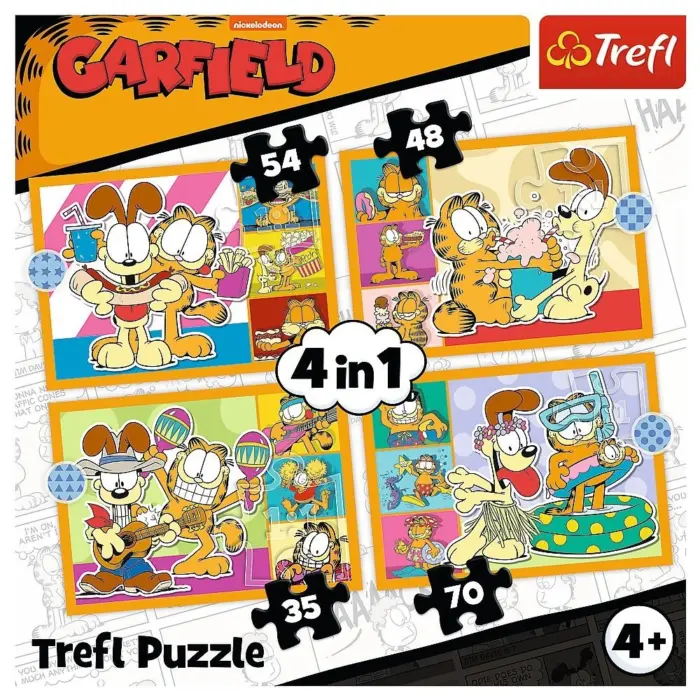 Trefl Garfield loves lasagne 4-in-1 puzzle, 35, 48, 54 and 70 pieces – image 2