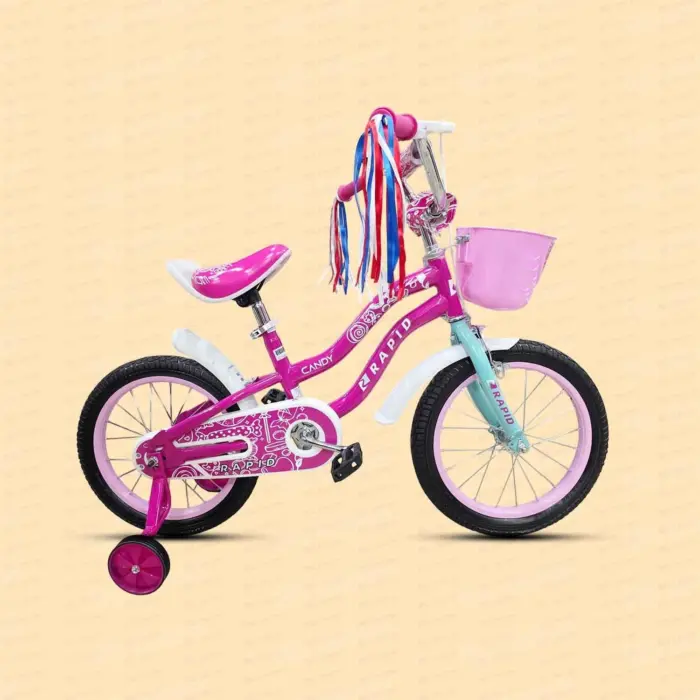 Rapid Candy children’s bicycle 16 inch, pink, with training wheels