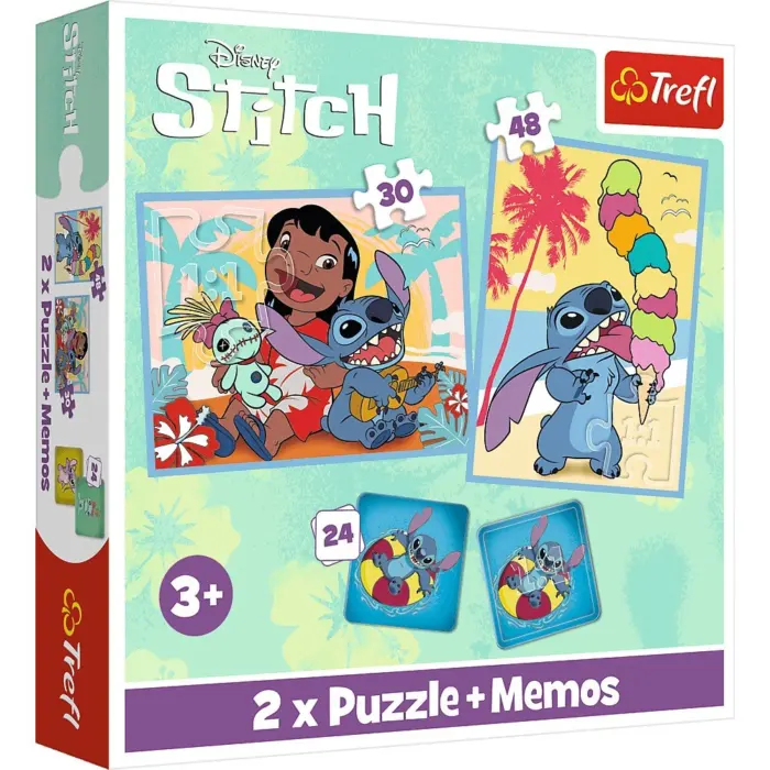 Trefl Disney Lilo & Stitch 2-in-1 puzzles + memory game, 30 and 48 pieces