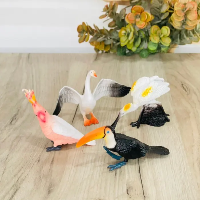 Сет фигури птици Birds Mini Model, 8 реалистични птици со дрвце – слика 3