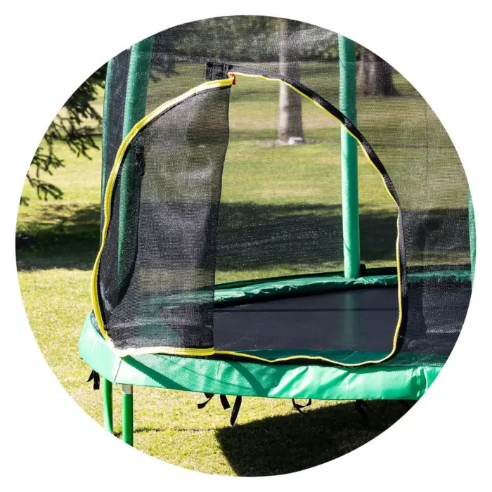 Trampolinë Chipolino Party 215 cm me rrjetë sigurie, jeshile