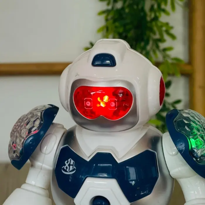 Робот што оди со LED светла што се проектираат и музика, 24 cm – слика 3