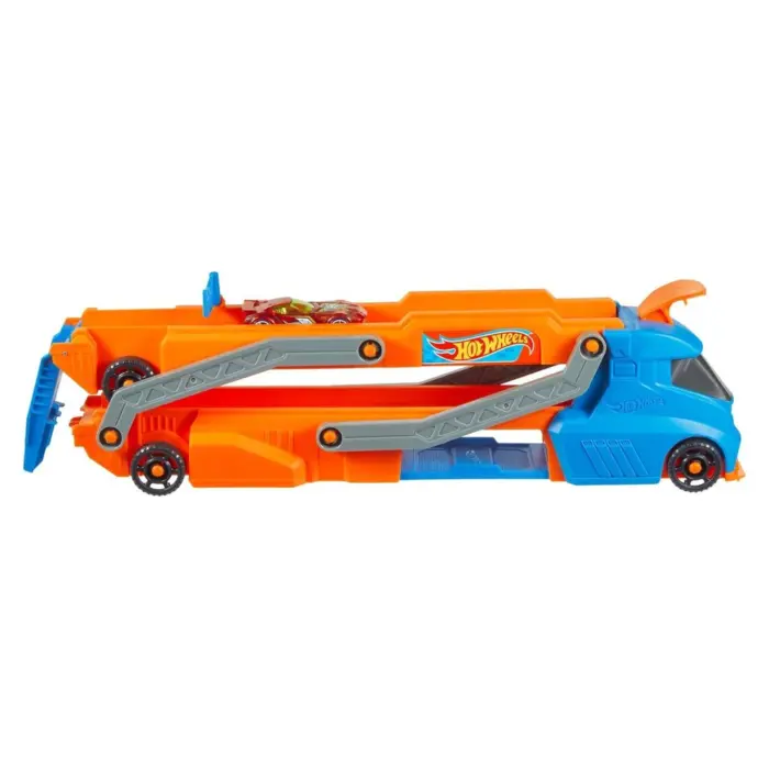 HOT WHEELS Камион-транспортер City Speed Track Transporter со рампа и количка, HYT83