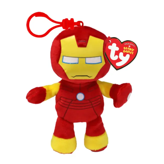 Ty Marvel плишан приврзок Ајронмен со клипс, 8,5 cm