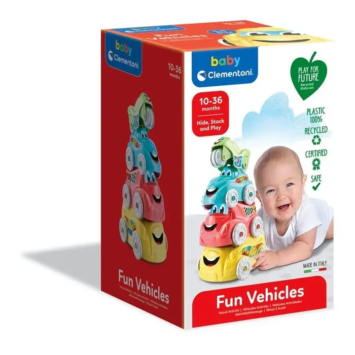 Clementoni Baby Возила за редење Fun Vehicles, 4 возила – слика 2