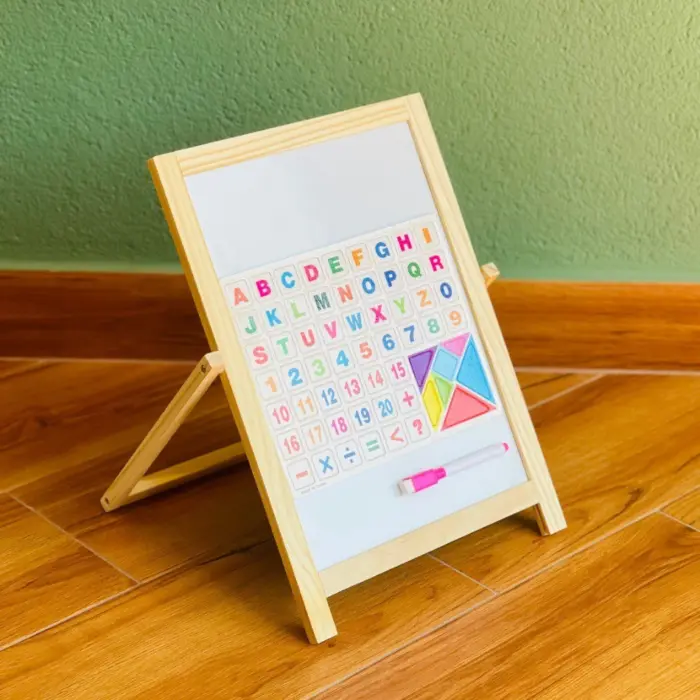 Tabelë druri e dyanshme për shkumës dhe marker me magnete, 39 x 27 cm – foto 2