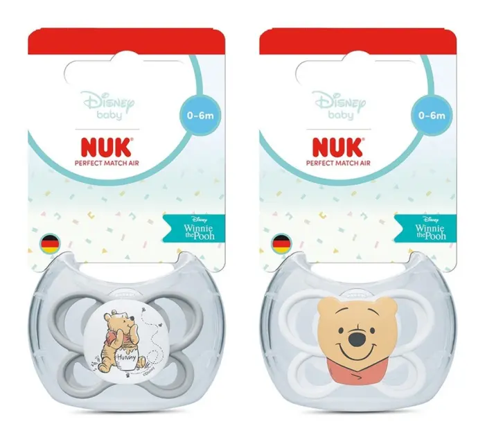NUK Disney Цуцла лажалка Perfect Match Air Вини Пу, 0–6 месеци