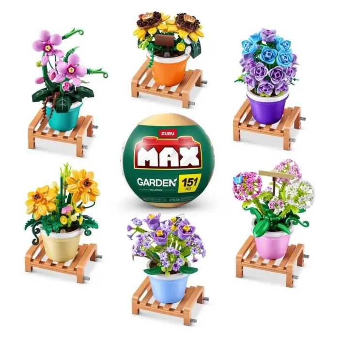 ZURU MAX Garden Tulla ndërtimi vazo me lule, seria 1 (asortiment)