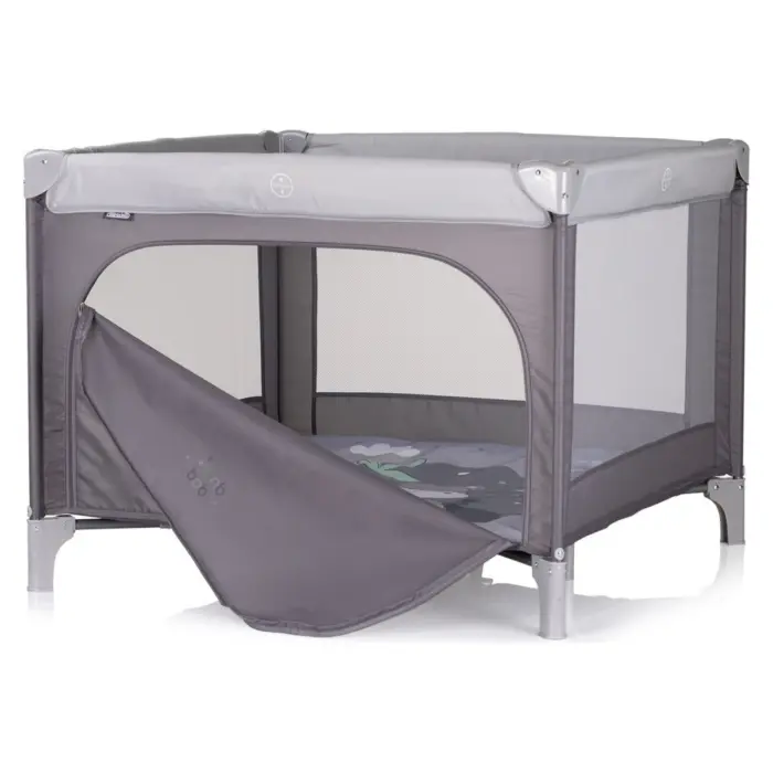Chipolino Pop Up portable playpen 100×100 cm, Hippo grey