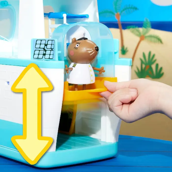Peppa Pig – Peppa’s Cruise Ship Playset– mini kryqëzor me 3 nivele, 3 figura dhe 13 aksesorë