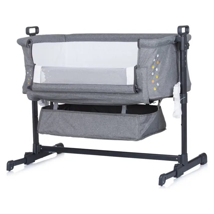 Chipolino Close to me co-sleeping bedside crib, Platinum