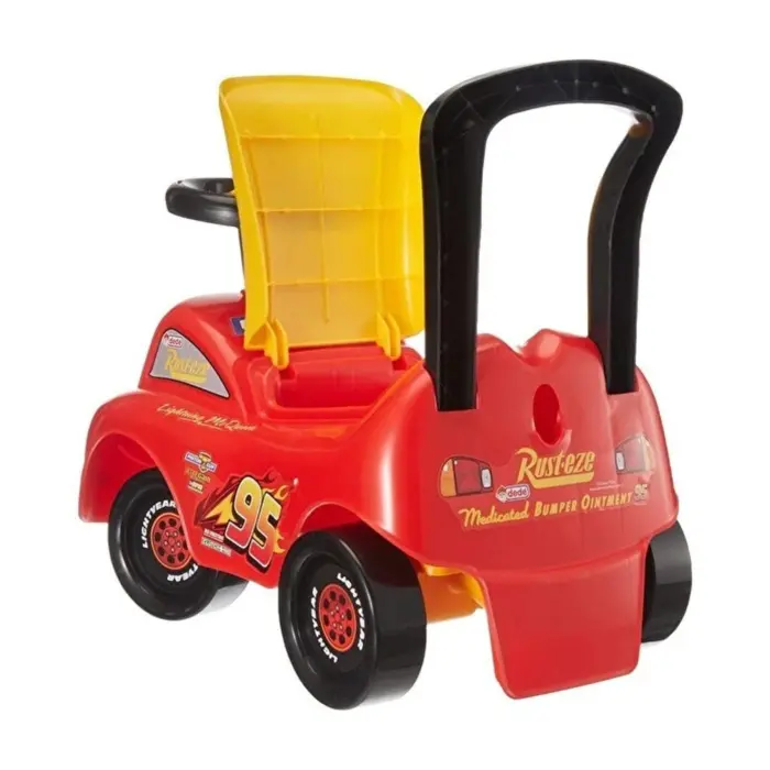 Dede Cars Lightning McQueen push toy with push handle, red