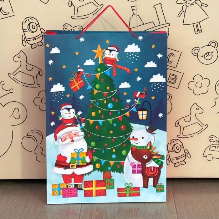 Големо новогодишно украсно ќесе за подарок, 51 x 72 x 18 cm – слика 2