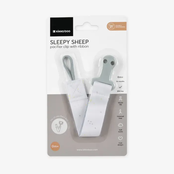 Kikka Boo Mbajtëse thithke me rrip Sleepy Sheep, gri-e bardhë – foto 3