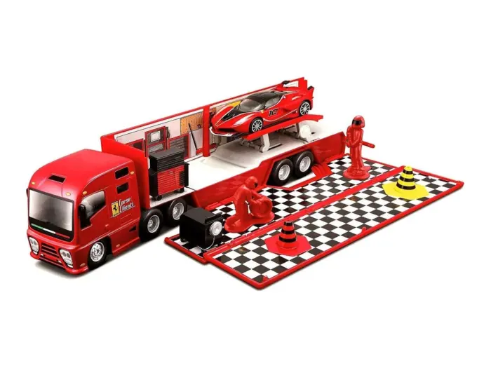 Bburago Ferrari Race & Play камион транспортер Racing Hauler со автомобил 1:43